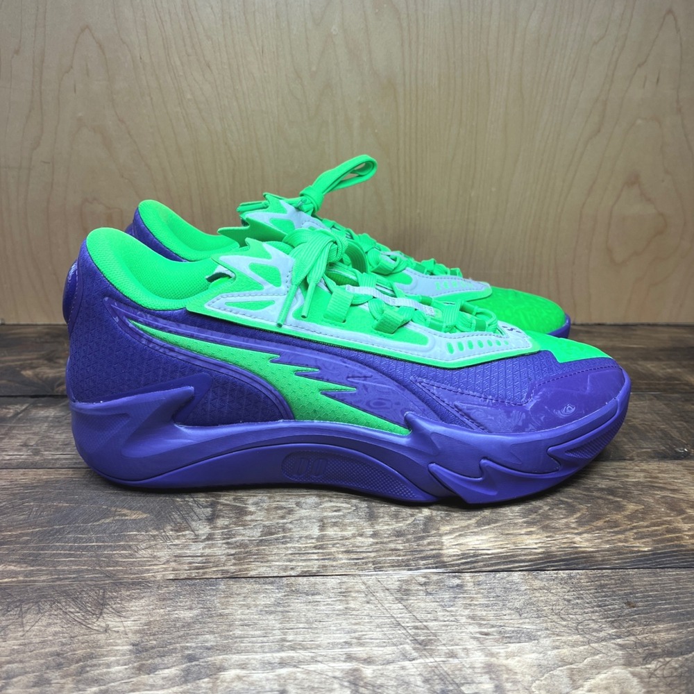 Puma Scoot Zeros II NXTPRO Hoops Green Purple 379302-01 Mens Basketball Shoes